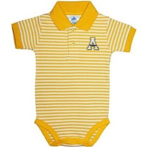 Creative Knitwear Baby Yellow White Stripe Mountaineers Polo Bodysuit 3-6 Month